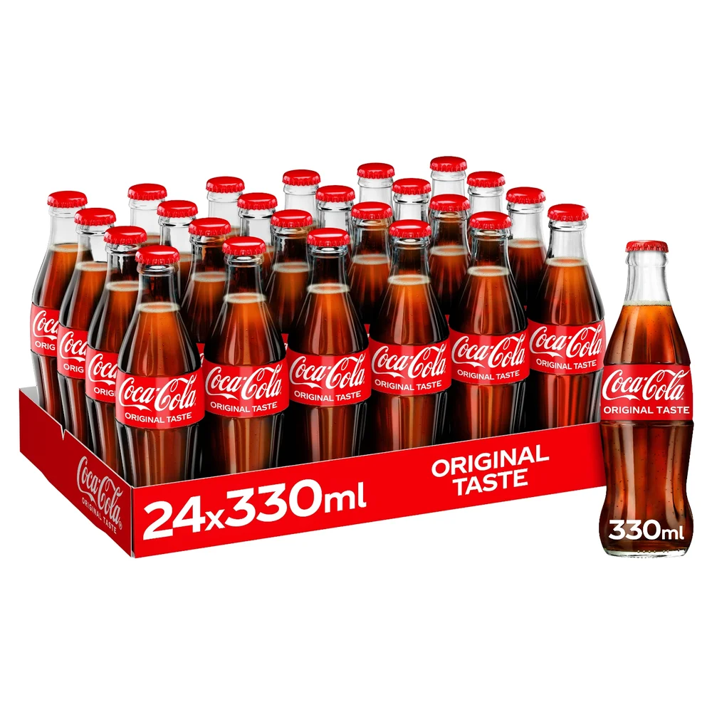Coca-Cola Original Taste 24 x 330ml Glass Bottles Image 1
