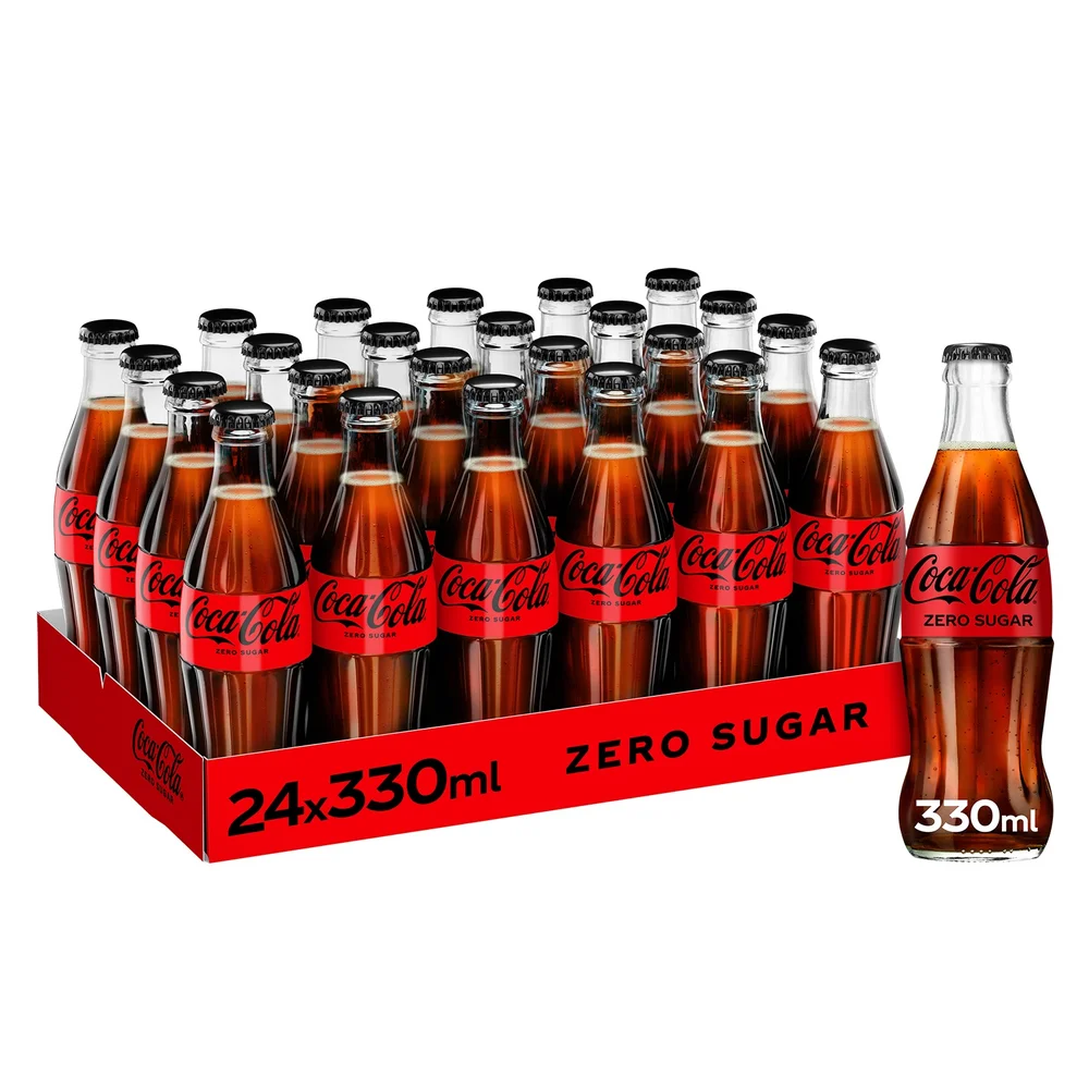 Coca-Cola Zero Sugar 24 x 330ml Glass Bottles Image 1