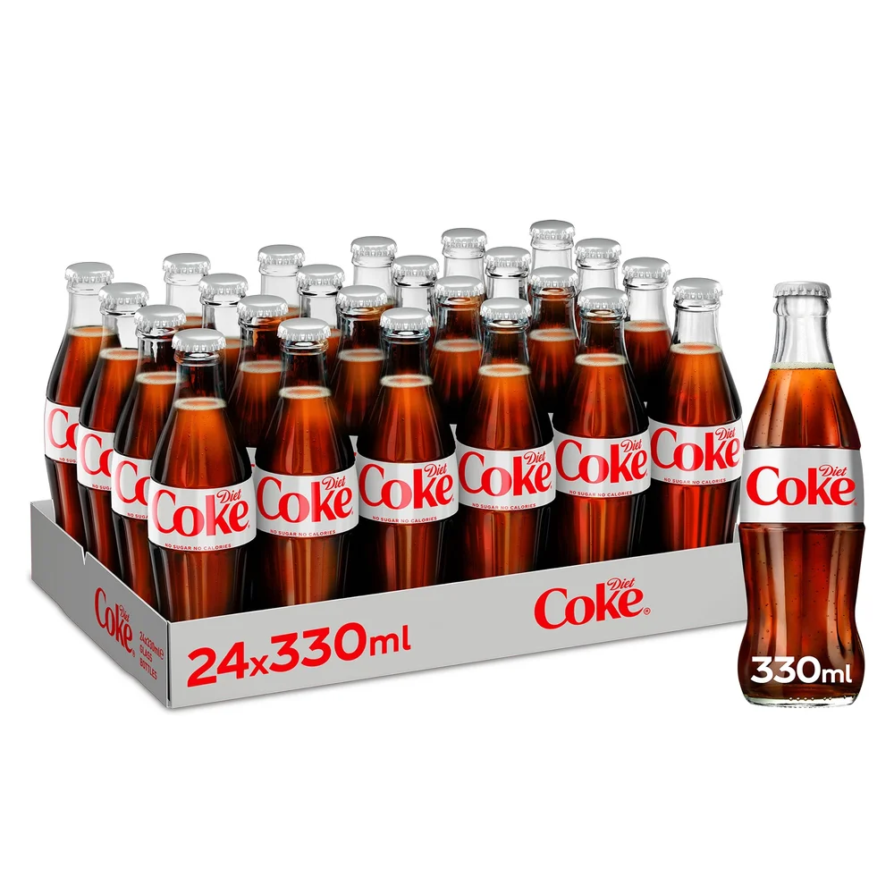 Diet Coke 24 x 330ml Glass Bottles Image 1