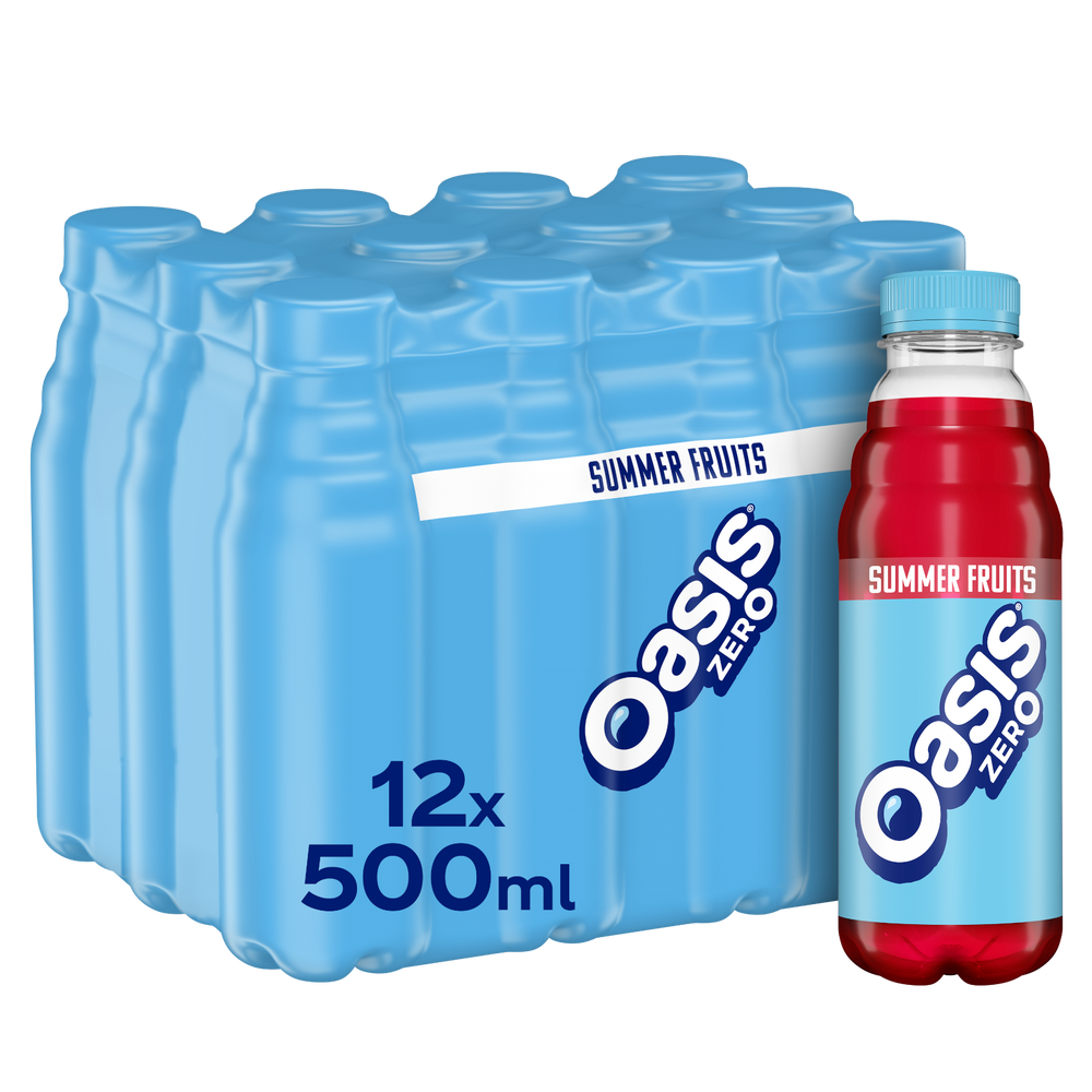 Oasis Summer Fruits Zero 12 x 500ml Image 1