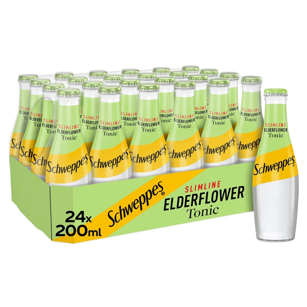 Schweppes Slimline Elderflower Tonic Water 24 x 200ml Image 1