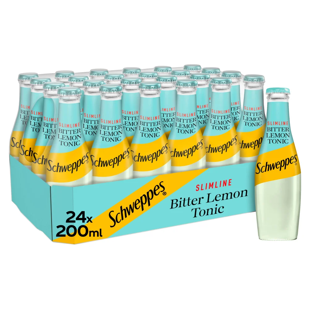 Schweppes Slimline Bitter Lemon 24 x 200ml Image 1