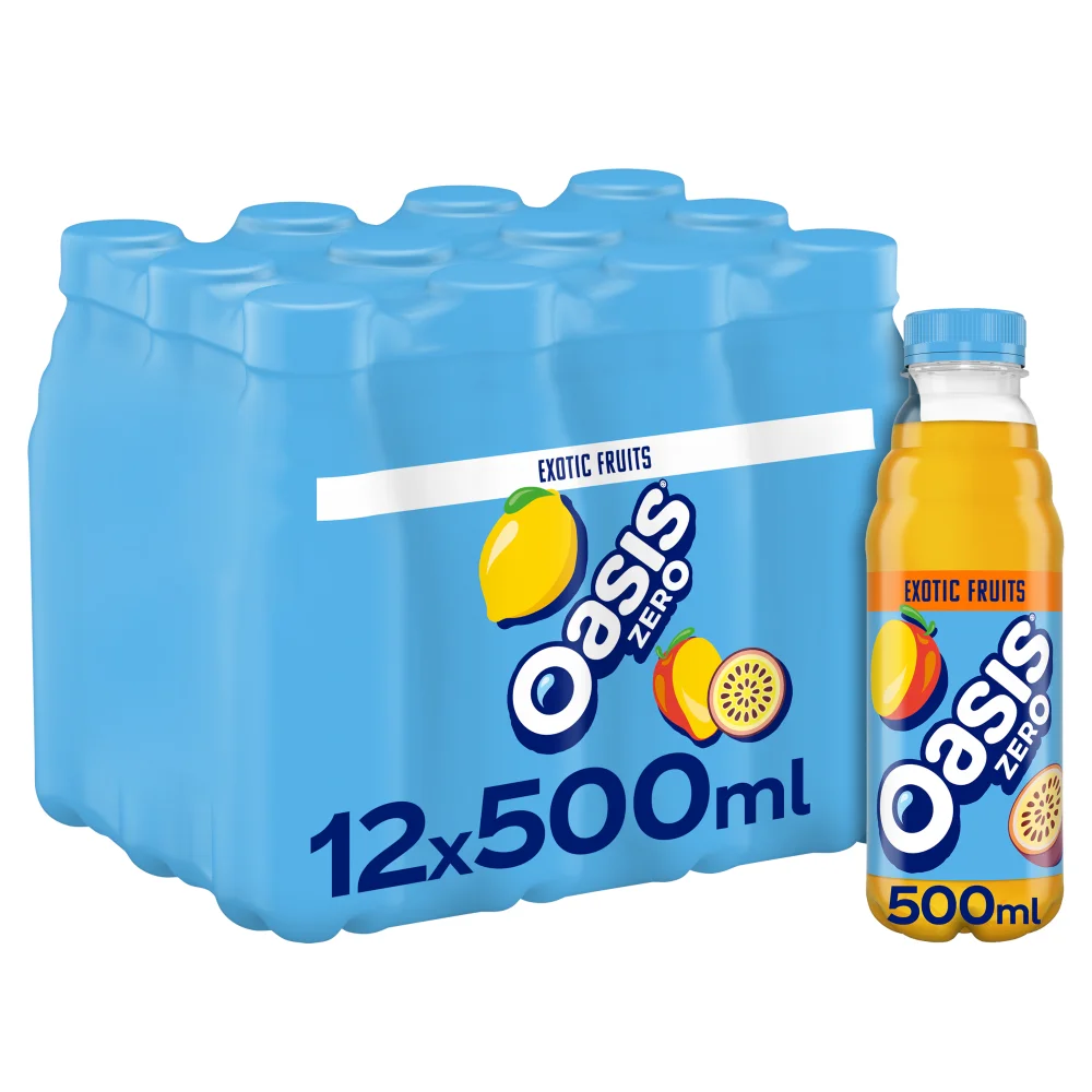 Oasis Exotic Fruits Zero 12 x 500ml Image 1