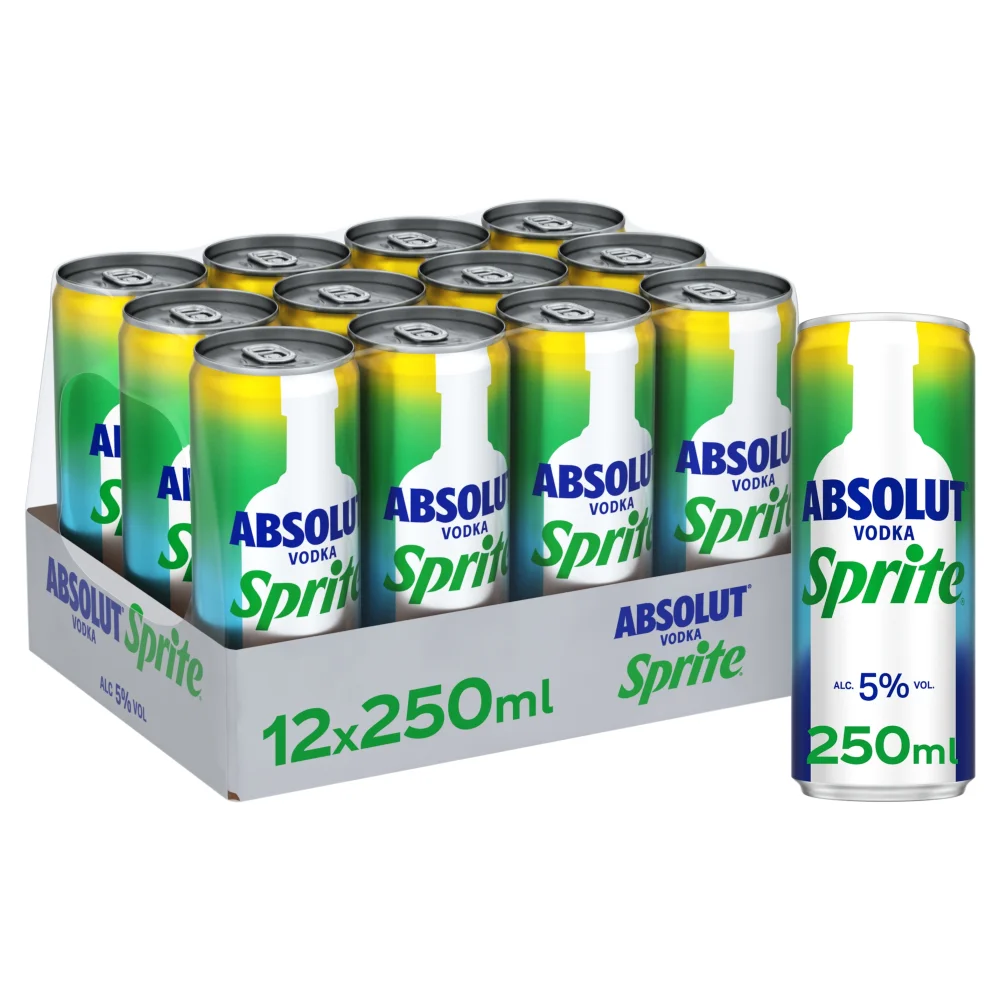 Absolut Vodka & Sprite 12 x 250ml Image 1