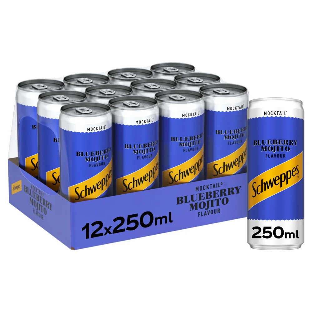 Schweppes Blueberry Mojito Mocktail 12 x 250ml Image 1