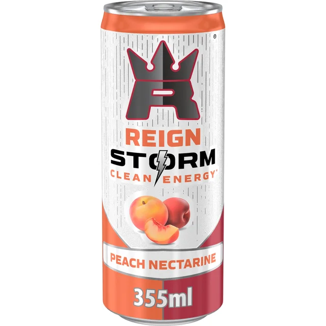 Reign Storm Peach Nectarine Clean Energy Drink 12 x 355ml