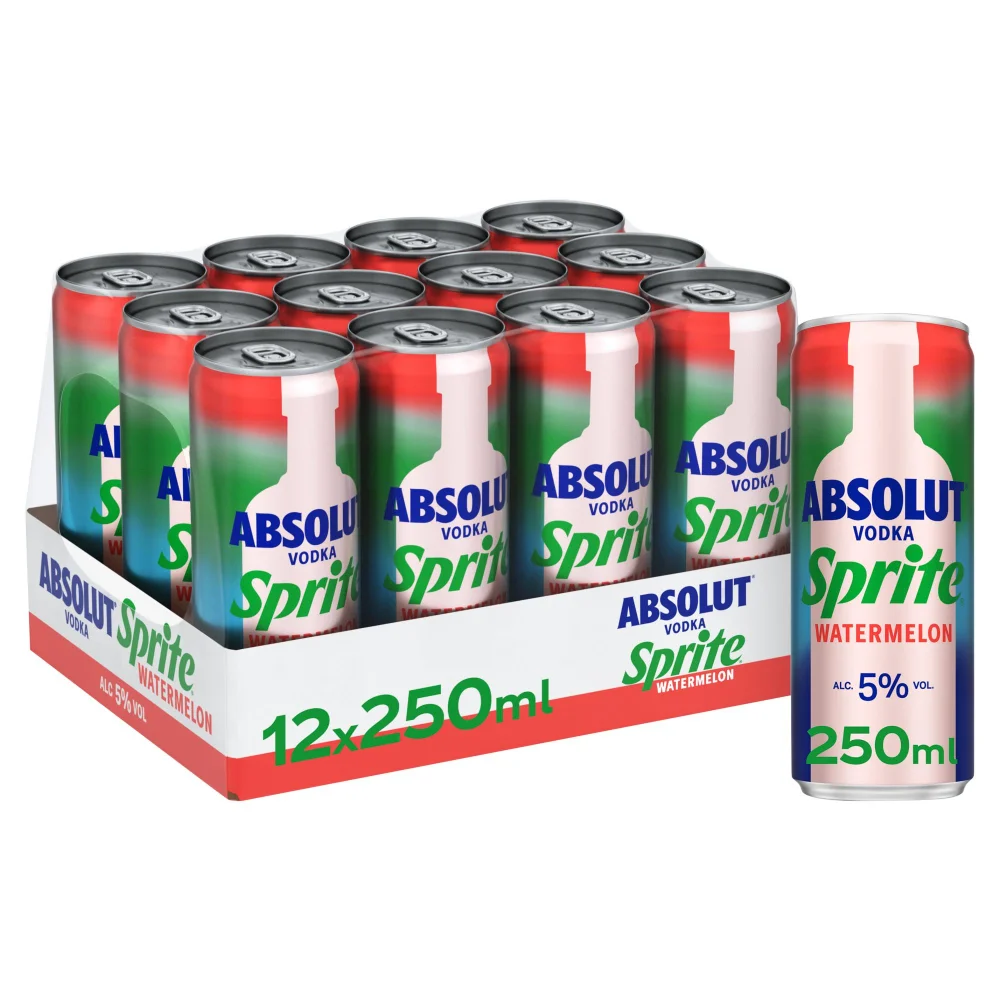 Absolut Vodka & Sprite Watermelon 12x250ml Image 1