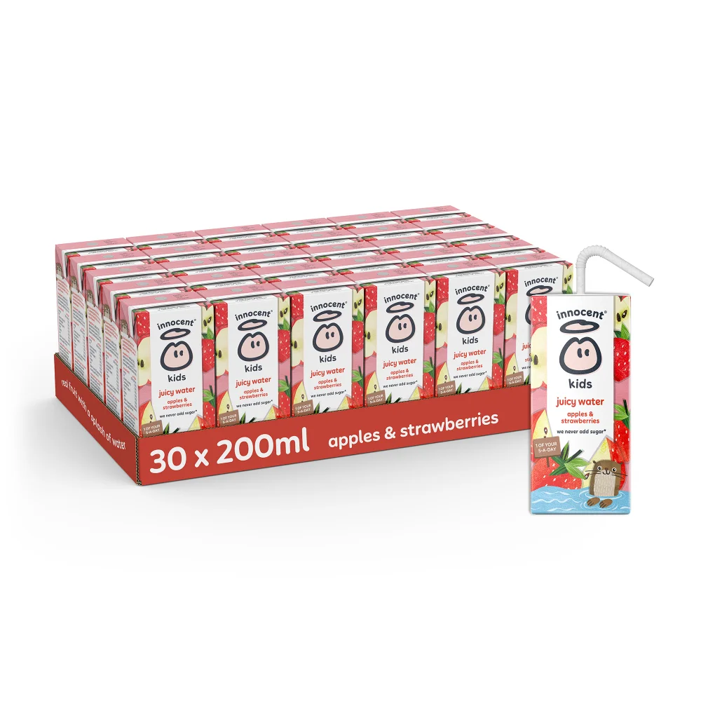 Innocent Kids Apples & Strawberries Juicy Water 30 x 200ml Image 1