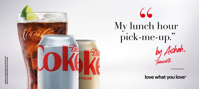 'My lunch hour pick-me-up' by Aishah from Tamworth. "Love what you love"- Shop Diet Coke